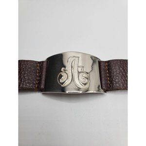 Lisa Stewart leather A initial bracelet